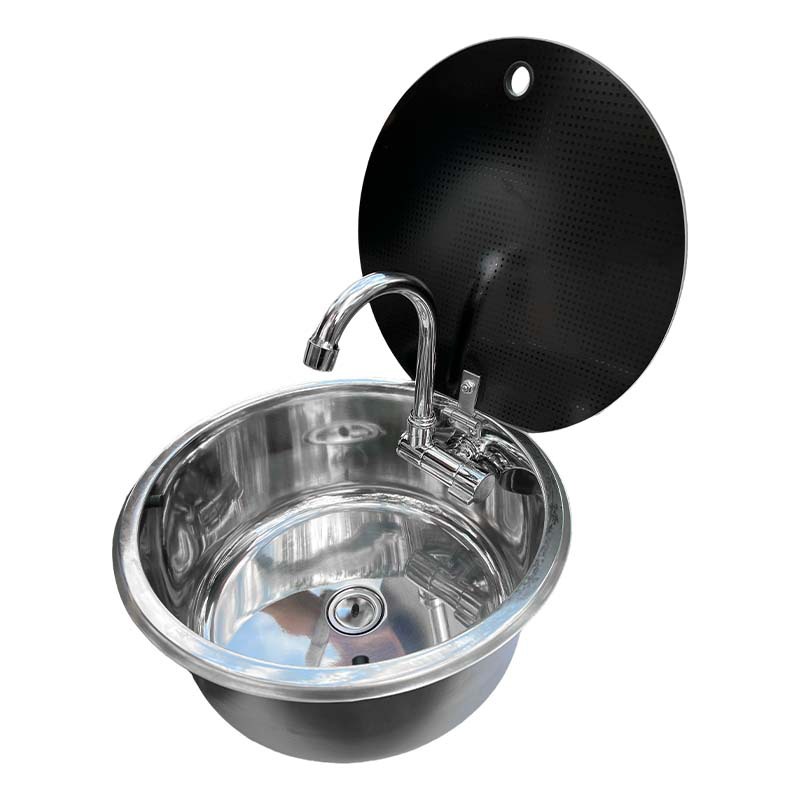 Kitchen - Okrągłe zlewozmywakowe zlewozmywaki z pokrywą, składane