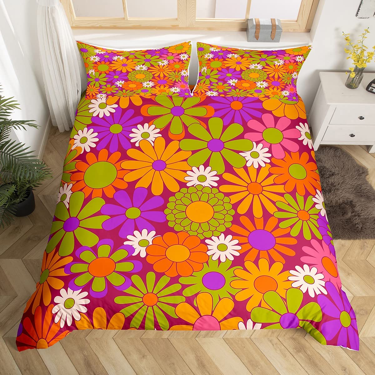 Aesthetic Floral Duvet Cover - Poszewka na kołdrę Groovy Queen Retro