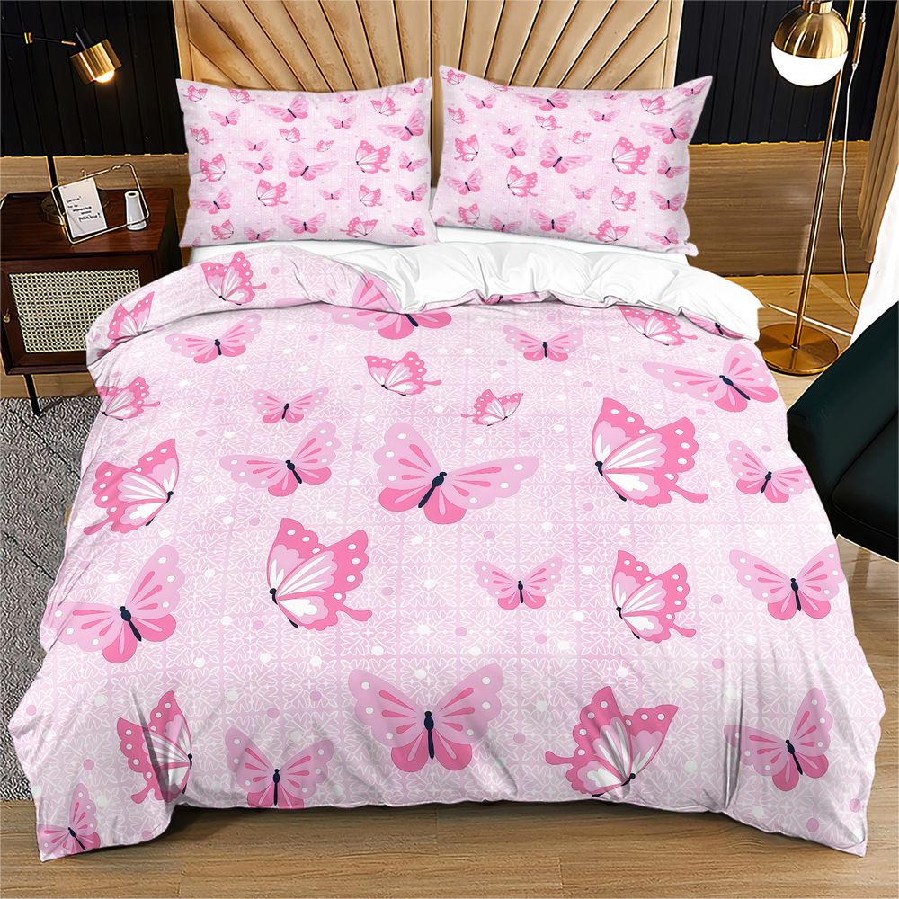 Aesthetic Floral Duvet Cover - Zestaw pościeli z motywem motyli, estetyczny