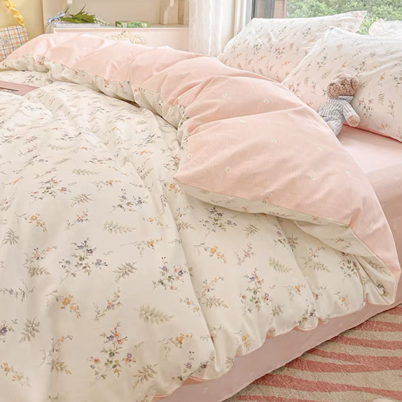 Aesthetic Floral Duvet Cover - Ins Pink Flowers zestaw pościeli moda