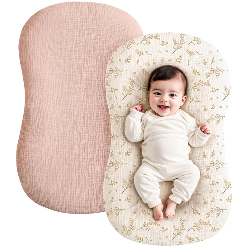 Muslin Cotton Bedspread - 2 SZT. Pokrowiec na leżaczkę dla