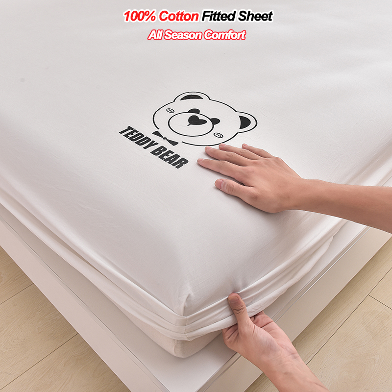 Fitted Bed Sheets Deep Pocket - Prześcieradło z gumką ze 100% bawełny,