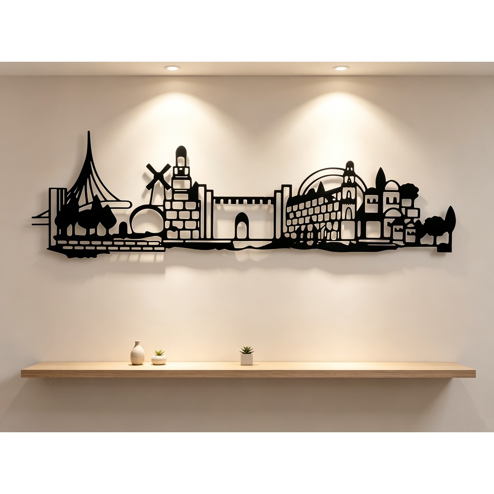 Home Decor - CIFBUY Metalowa Dekoracja Ścienna - Panorama