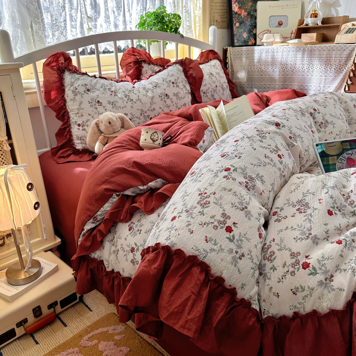 Aesthetic Floral Duvet Cover - Francuski Zestaw Pościeli w Stylu Vintage,