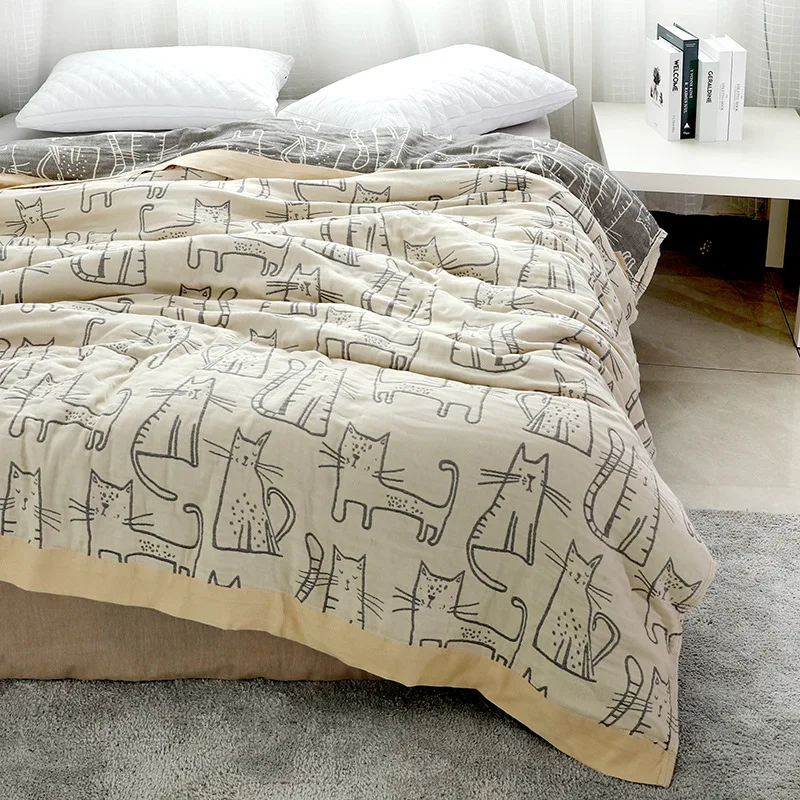 Muslin Cotton Bedspread - WASART Pure cotton twel muślinowa kołdra