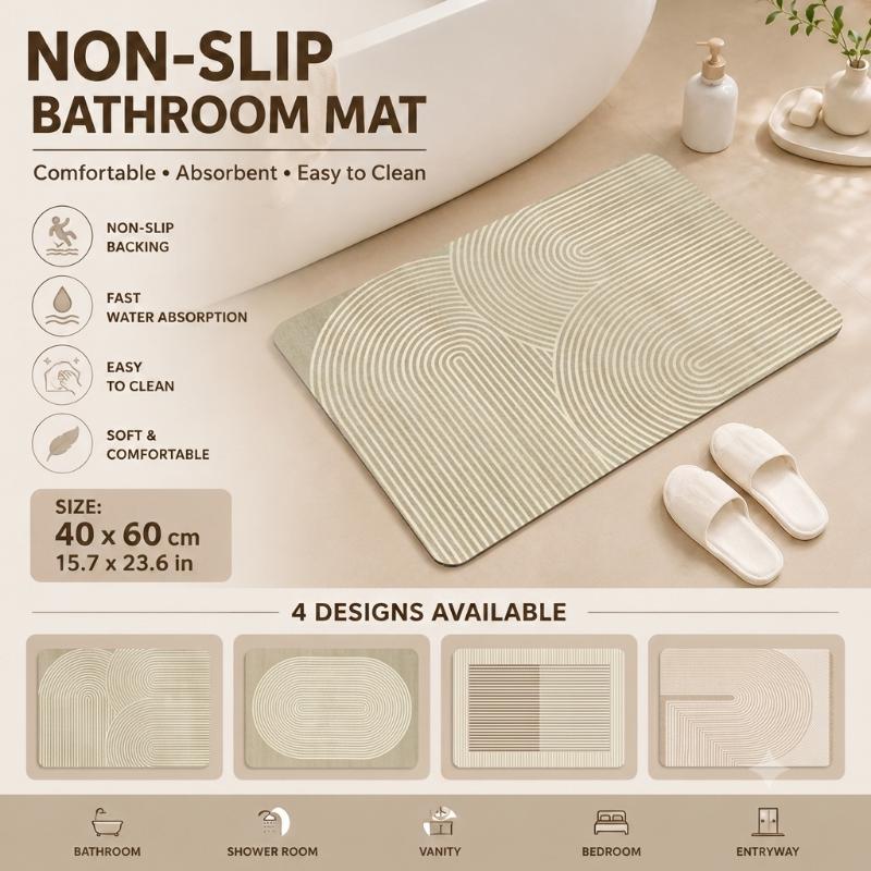 Quick Dry Diatomite Bath Mat - Mata diatomitowa do kąpieli, szybkoschnąca, chłonna,