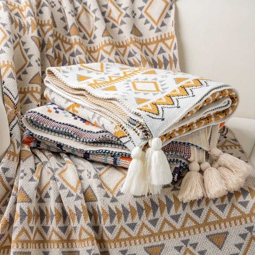 Koc w stylu vintage z grubą dz – Boho Throw Blanket Fringe recenzja i cena