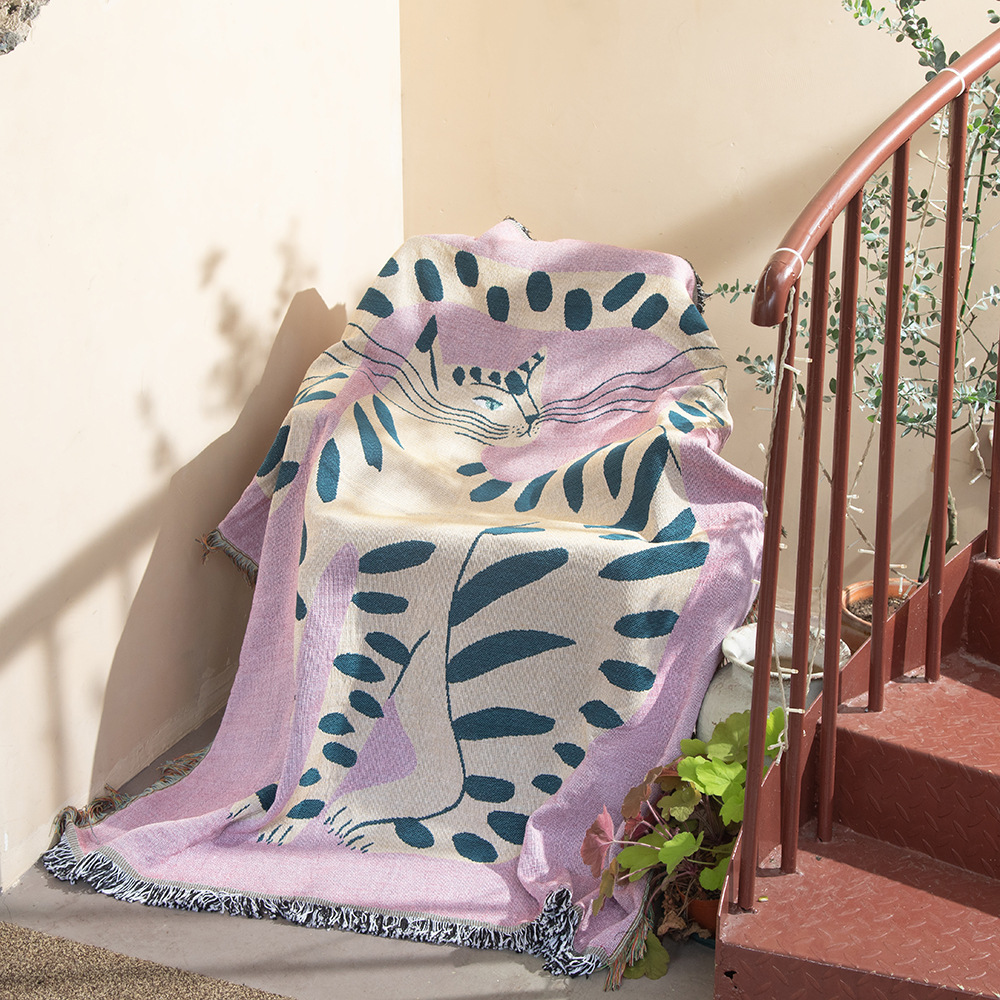 Tekstylne miasto Ins różowa dz – Boho Throw Blanket Fringe recenzja i cena