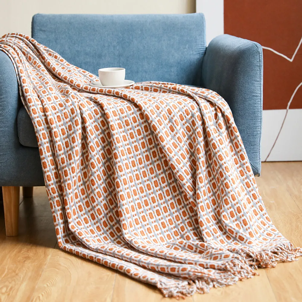 Koc z geometrycznym wzorem żak – Boho Throw Blanket Fringe recenzja i cena