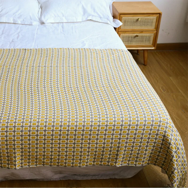 Koc z geometrycznym wzorem żak – Boho Throw Blanket Fringe recenzja i cena