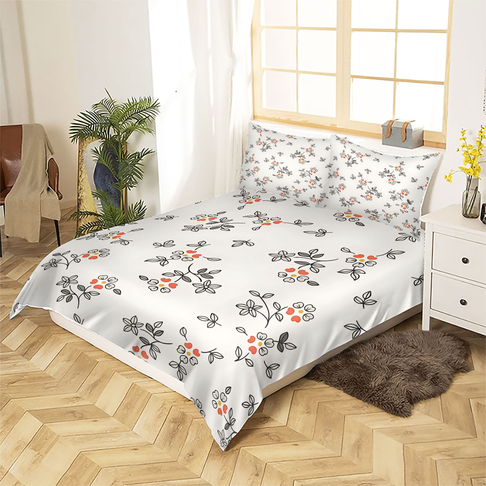 Minimalistyczny, ręcznie rysow – Aesthetic Floral Duvet Cover recenzja i cena