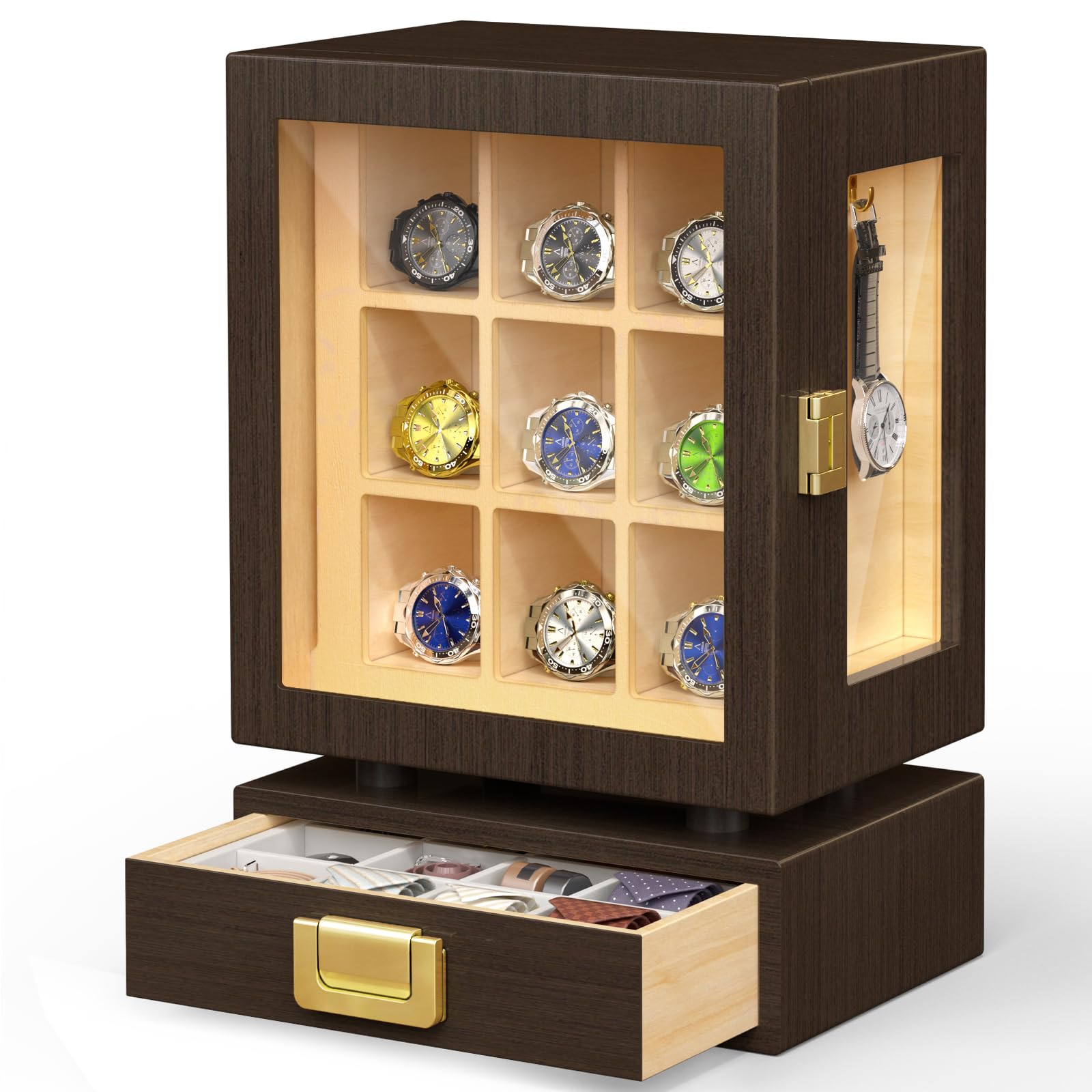 Drewniane pudełko na zegarki o – Storage & Organization recenzja i cena