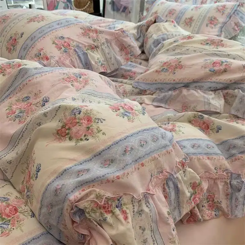 Koreański styl księżniczki, kw – Aesthetic Floral Duvet Cover recenzja i cena