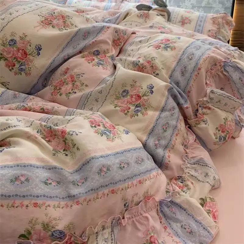 Koreański styl księżniczki, kw – Aesthetic Floral Duvet Cover recenzja i cena