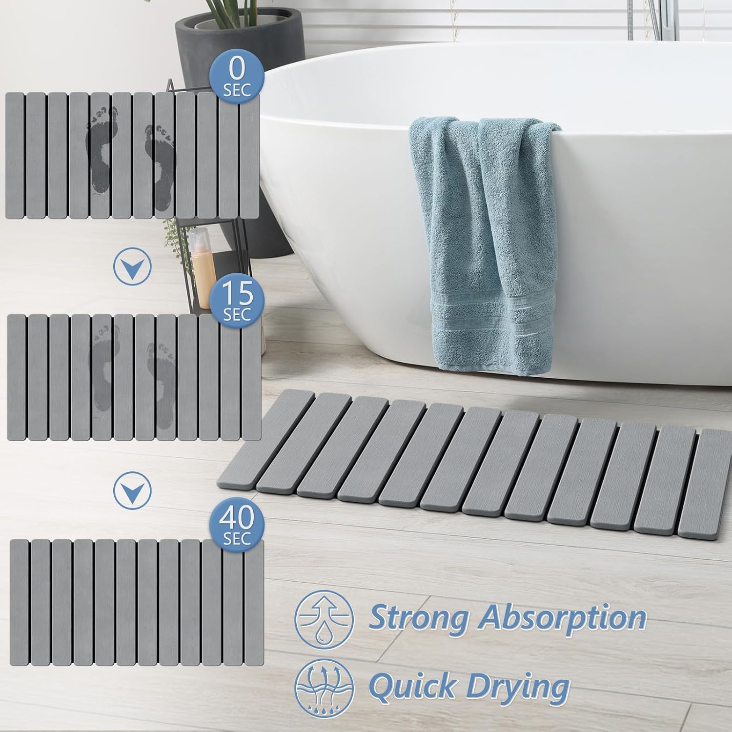 Składana prostokątna mata do k – Quick Dry Diatomite Bath Mat recenzja i cena